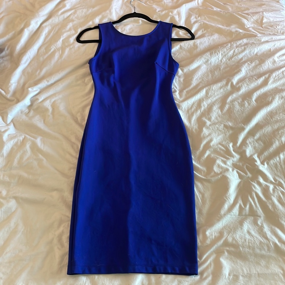 Lulus bodycon backless dress in blue, xs